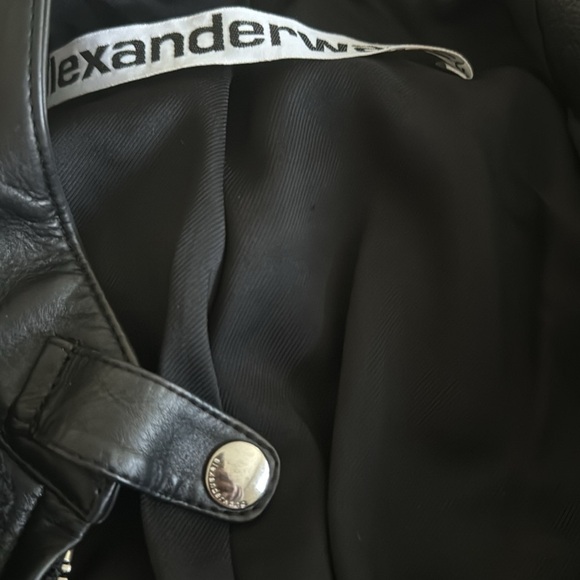 Alexander Wang Oversized Leather & Tweed Hybrid Jacket Size S - Picture 10 of 16